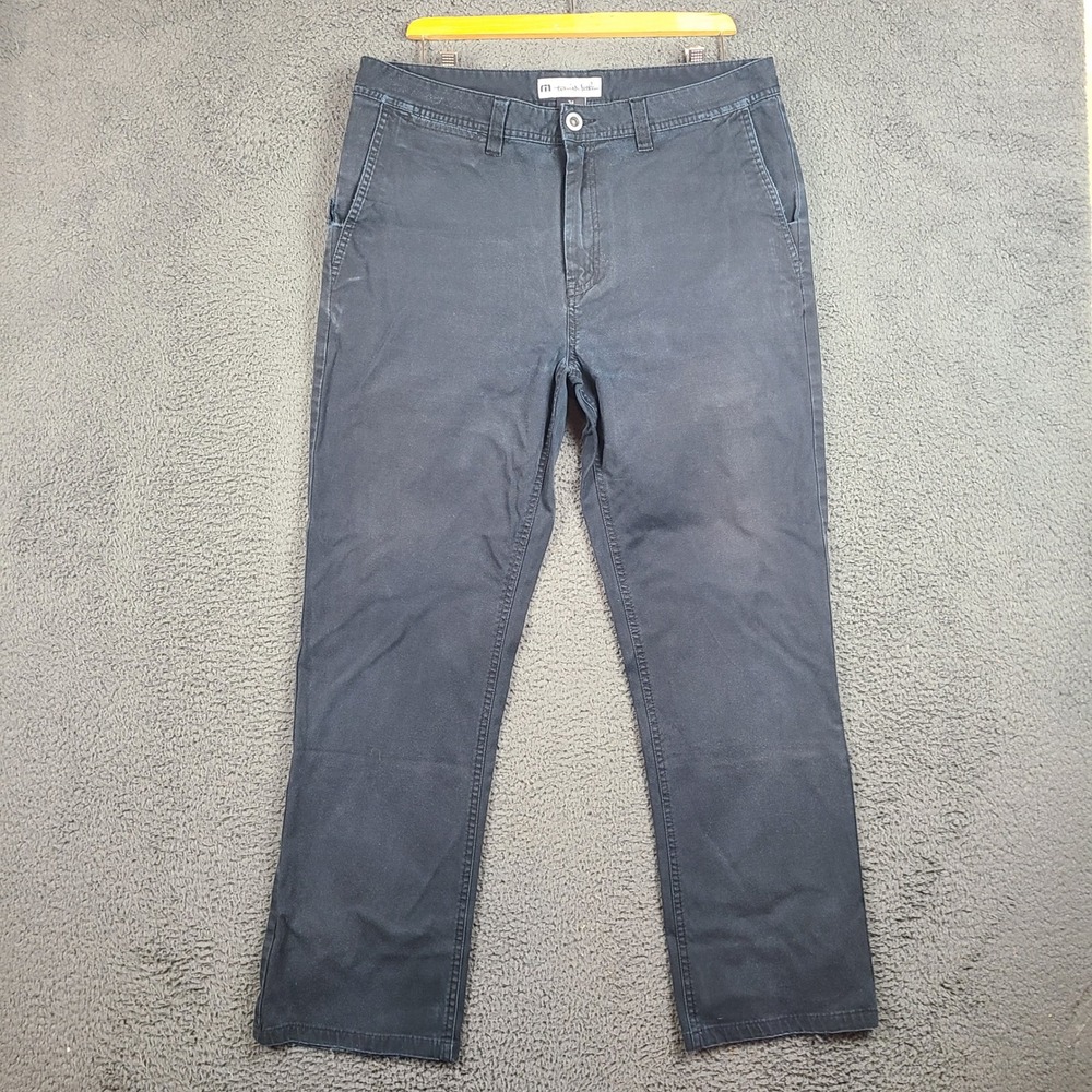 Travis Mathew Right On Time Pants Mens 34 Dark Navy Blue Chino Golf